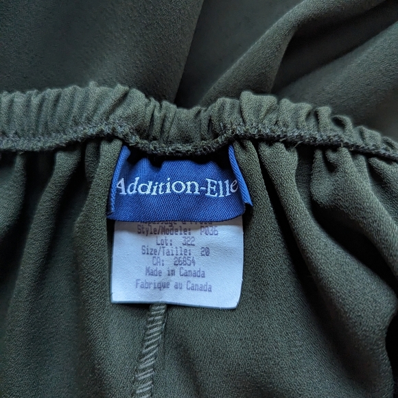 NWT Addition Elle Pleated Olive Green Pants Size 20  Made in Canada - Picture 4 of 8